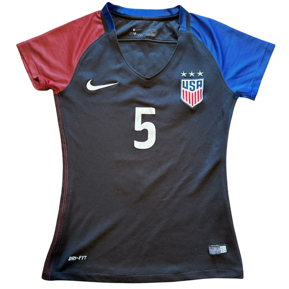 Nike USA Soccer USWNT 2016 Away Jersey Black Red Blue Dri Fit Small O'HARA 5